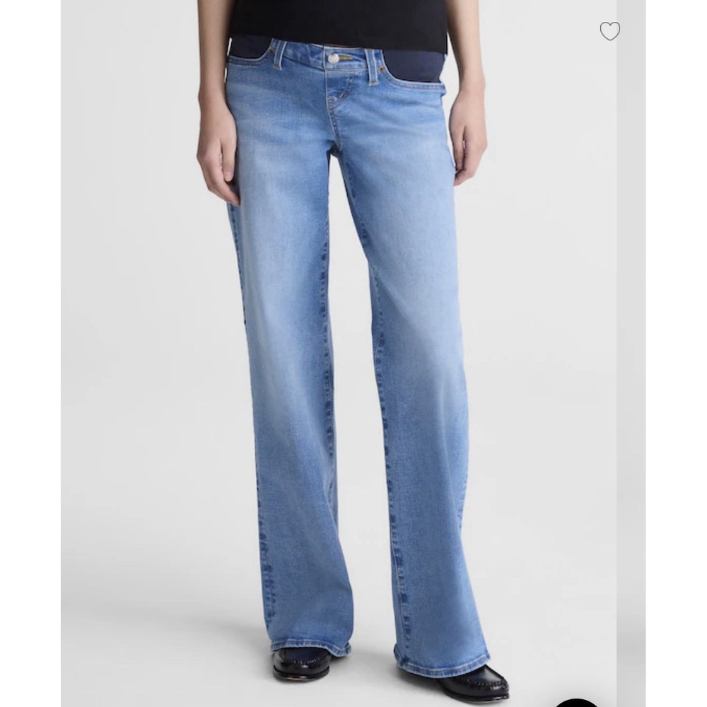 MADEWELL SIZE 26 The Maternity Wide-Leg Jean in Super Stretch Denim Nz690